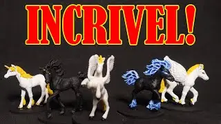 Pintando brinquedos como miniaturas de RPG - Unicornios, Pegasus e Thunder Horse #rpgbr #toymakeover