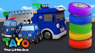 Colorful Rainbow Tire🚗| Learn Colors with Rescue Team | Fun Color Story for Kids