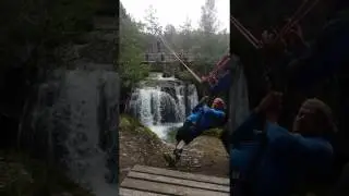 Amputee in zipline