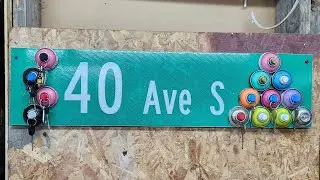 DIY key chain holder with spray paint cans