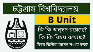 Chittagong University B Unit Subject List || Faculty Name || Number Of Seats || চবি বি ইউনিট
