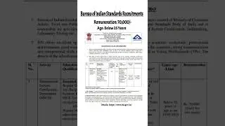 Bureau of Indian Standards Recruitments | Job Search | Job Notification 2025| today job Vacencies