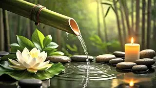 Relaxing Sleep Music with Bamboo Water Sound🌿Deep Sleep, Meditation, Calm Anxiety, Spa Ambience,Yoga