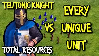 ELITE TEUTONIC KNIGHT vs EVERY UNIQUE UNIT (Total Resources) | AoE II: Definitive Edition
