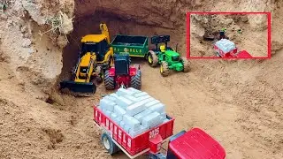 automatic destroyed mini mountain in mini City using by mini tractor and rc motor |