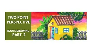 Creative Drawing with Camel Brush Pen / Doms Pastel Brush Pen.Tree and the House Coloring.