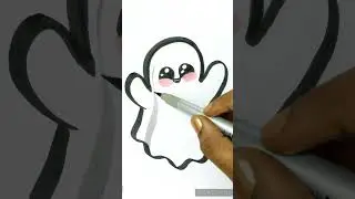 How to draw a Ghost👻 #cute #ghost #drawingforkids #art #easydraw #drawing #easydrawing #firstdrawing