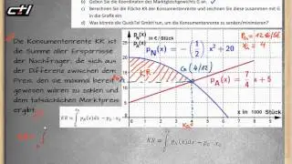 Konsumentenrente || Integralrechnung  ★ Anschauen und Verstehen! &Uuml;bung 1