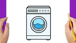 HOW TO DRAW A WASHING MACHINE EASY