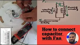 How celling fan connection of three wire with capacitor|how to connect capacitor with fan and check