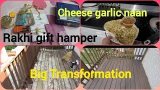Cheese garlic naan 😊Rakhi gift hamper ❤️ Big transformation of Deck.@IndianmominCanadaNeha