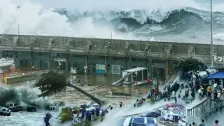 At a speed of 230 km/h! Incredible scenes of Typhoon Khanun devastating Okinawa!