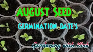 August seed Germination date's