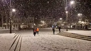 Heavy snowfall in southern France