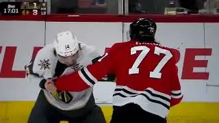 NHL hockey fight - Patrick Maroon(Blackhawks) vs. Nicolas Hague(Golden Knights)