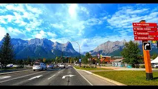 Scenic Drive from Calgary to Banff, Alberta Canada