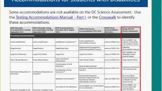 2016 DC Science Administration/Accommodations Training