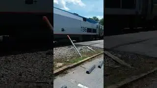 Amtrak train at emporia Virginia on June 30th 2022 on old Atlantic coast line railroad csx line