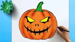 Halloween Pumpkin Drawing easy | 👻 How to Draw Halloween Pumpkin Easy Step by Step