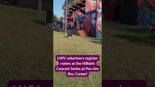 Registering Voters at the Hillside Concert Series at Pan Am Rec Center! #lwv #democracy #vdr