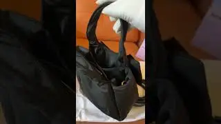 Prada bow black nylon mini tote bag