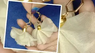 Making Earrings with Organza flower/hand Made flower/fabric flowers/fashion jewelry