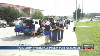 Creighton University undergrads move in for fall term