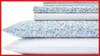 Laura Ashley Home - Percale Collection - 6-Piece Percale Weave Sheet Set - 100% Cotton Bedding