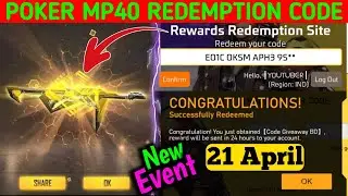 POKER MP40 😍 Skin Redeem Code || Free Fire Redeem Code 😎 || Free Fire Redeem Reward Redemption Site