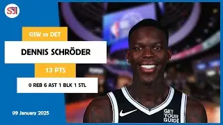 DENNIS SCHR&Ouml;DER 13 PTS vs DET 09 Jan 24-25 GSW Highlights