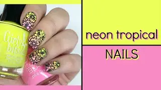 NEON TROPICAL NAIL ART TUTORIAL + LEARN HOW TO STAMP & OMBRE!