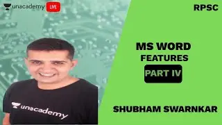 Science and Technology | L - 4 | Features of MS Word | RPSC | Police | Shubham Swarnkar
