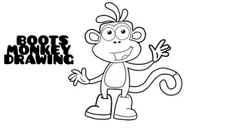 How to Draw Buji |Boots Monkey  Drawing| Dora the Explorer character Drawing