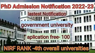 latest PhD Admission Notification 2022-23/ latest news/government university/CU/#phdadmission2022