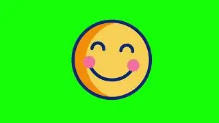 Grinning Happy Face with Smiling Eyes Emoji Animation on Green Screen | 4K | FREE TO USE