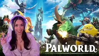 Let's Play Palworld ♡ who gave pokemon guns?? ♡ first time reaction & playthrough hehe