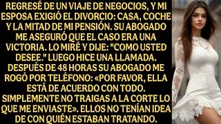 Regresé de un viaje de negocios, y mi esposa exigió el divorcio: casa, coche y la mitad de mi...