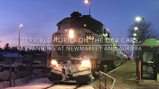 Railfanning at Newmarket and Aurora (Featuring Terrible Horns on the Cab Cars)