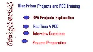 BluePrism Projects and POC Demo inTelugu by Vijay Sir blue prism project explanation 9059868766