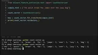 words to vector with sklearn countvector ,machine learning