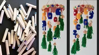 Best out of waste thread spool craft for Diwali/jhumar making at home/woolen jhumar#Diwalidecoration