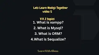 Mastering Mysql Orm With Sequelize! Learn Xampp And Nodemon Installation | Top Nodejs Tips | Video 5