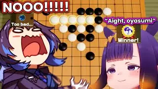 Ina suddenly makes a pun and beats Kronii in the game
