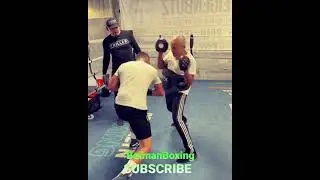 TEOFIMO LOPEZ IN CAMP KNOCKS TRAINERS PADS OFF