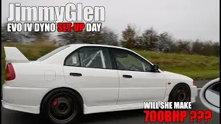 Dzień na wycieczce w stylu Jimmy'ego Glena!! DUŻA TURBO Mitsubishi Evo IV Rolling Road Set - 700 ...