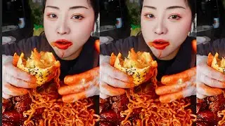 🍔HAMBURGER + TURKEY NOODLES vs. SALMON NOODLES + COLA CHICKEN WINGS MUKBANG,SAVORY • SWEET• CRUNCHY🍜