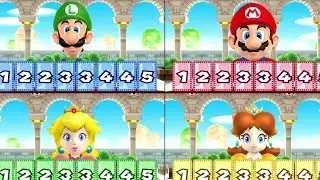 Mario Party 9 - MiniGames - Luigi vs Mario vs Peach vs Daisy (Master HARD)