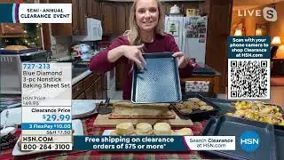 Blue Diamond 3piece Nonstick Baking Sheet Set