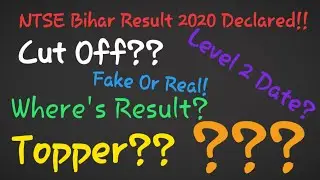 NTSE Bihar Result Declared! Result Website and Cut Off!