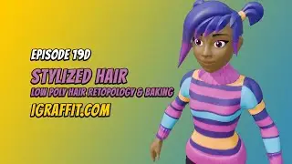 TFZ Ep.19D - Modeling Low Poly Stylized Hair in Blender & Baking High Poly Mesh in Substance Painter